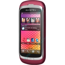 Красно-розовый телефон Alcatel One Touch 818 (Магнитогорск)